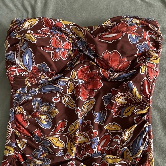 Garnet Hill Floral Strapless One Piece Swimsuit - Picture 6 of 6